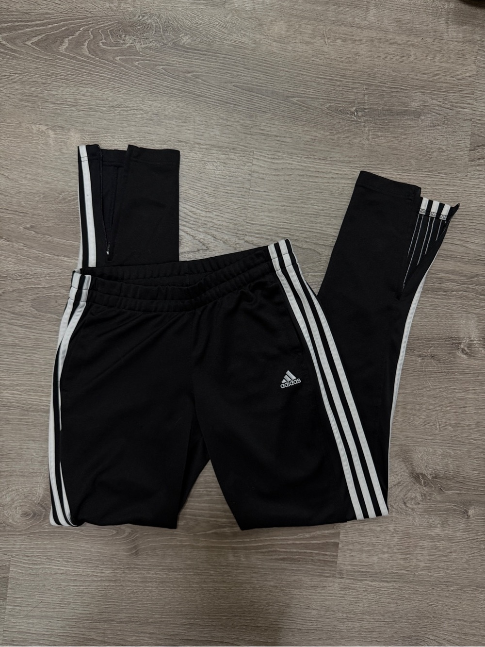 adidas Black Joggers with White Three-Stripes